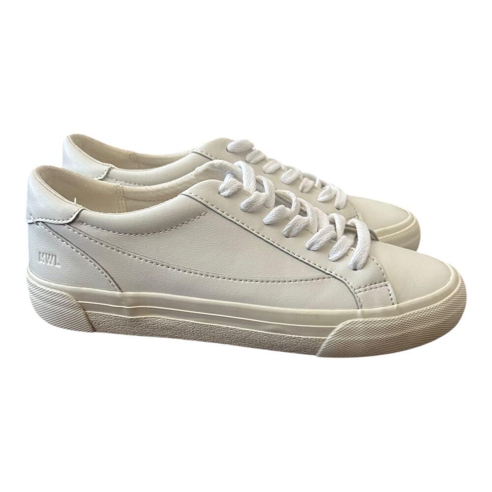 Madewell Sidewalk Low Top Leather Sneakers Pale Parchment Size 7.5 - Picture 2 of 8